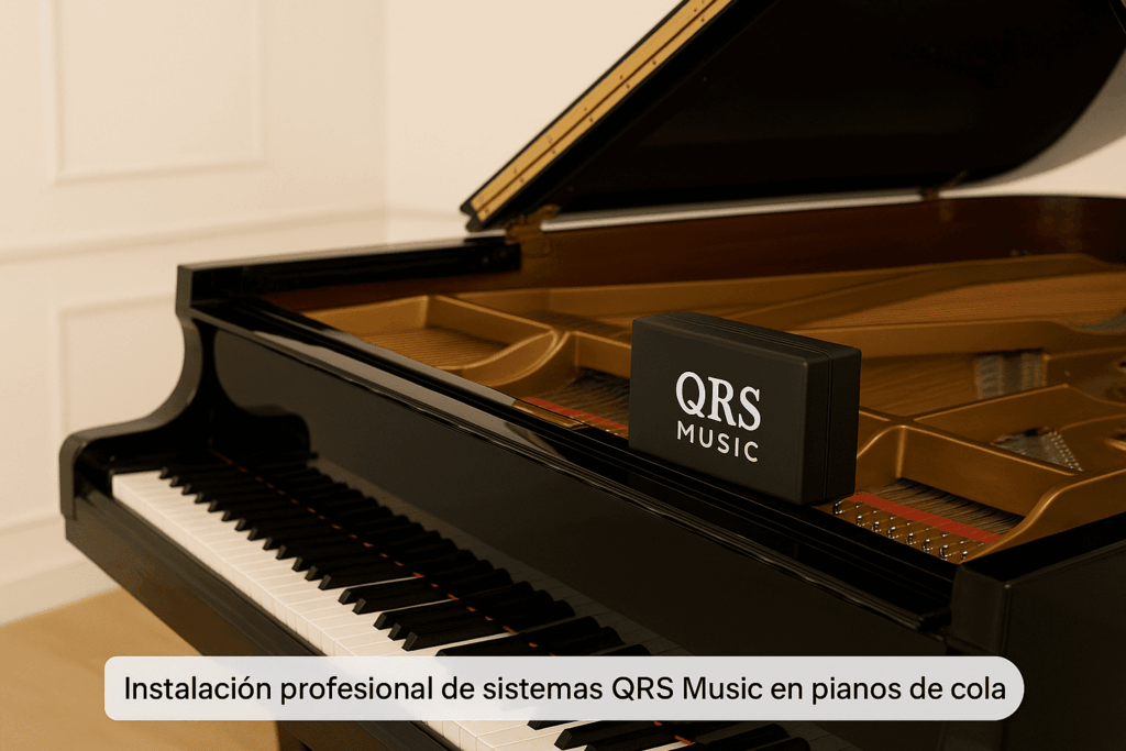 Instalación de Sistema QRS Music en piano de cola en España
